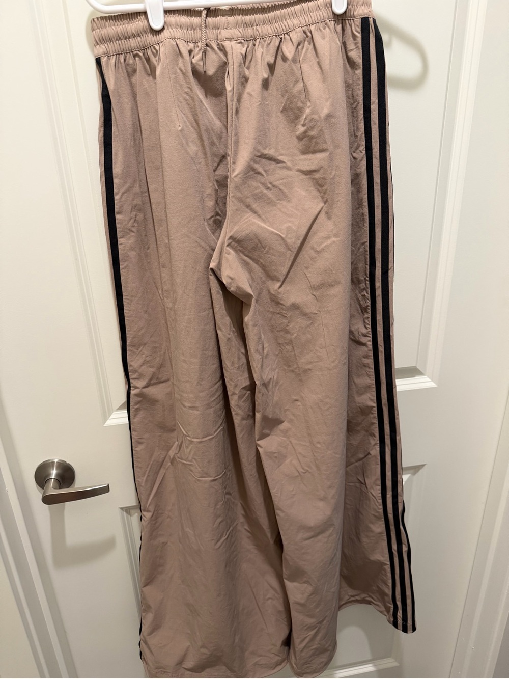 adidas Taupe Track Pants with Black Stripes - Picture 2 of 4